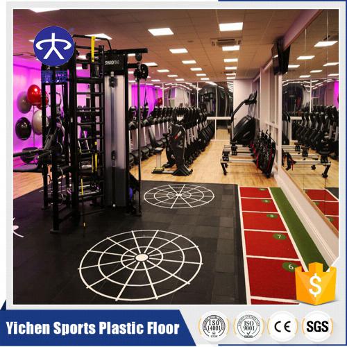 健身房塑膠地板，健身房PVC塑膠地板施工安裝效果