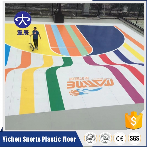 籃球場定制打印PVC塑膠地板卷材